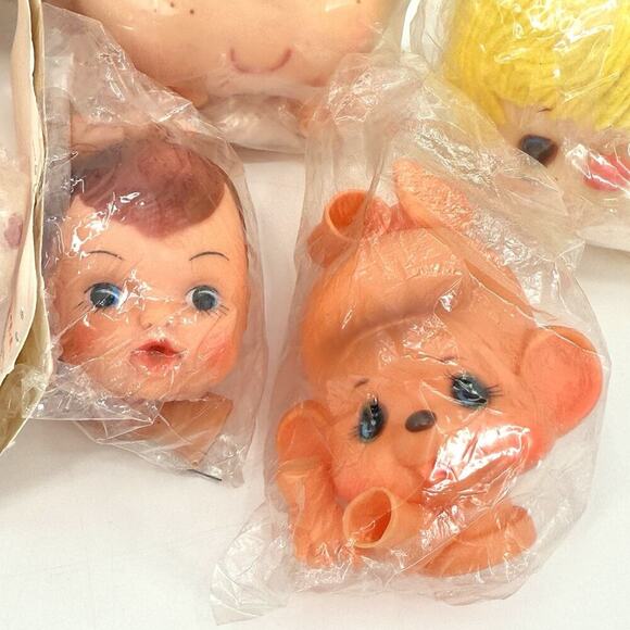 Mixed Lot Yarn Doll Head w/Hands Assorted Hair Freckles Vintage NIP - lot of 10 - Picture 5 of 16